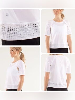 NWOT Lululemon Sun Runner Short Sleeve *White (US 8)